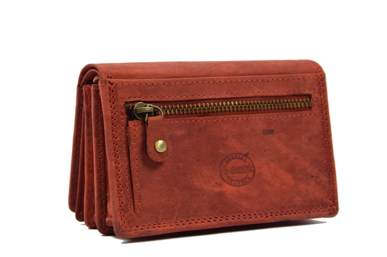4 East Secure RFID Wallet | Buffalo leather | 10 Passes | Coin compartment | Red | RFID, Press studs | 12.5x8.5x3cm 4 East Secure RFID Wallet | Buffalo leather | 10 Passes | Coin compartment | Red | RFID, Press studs | 12.5x8.5x3cm