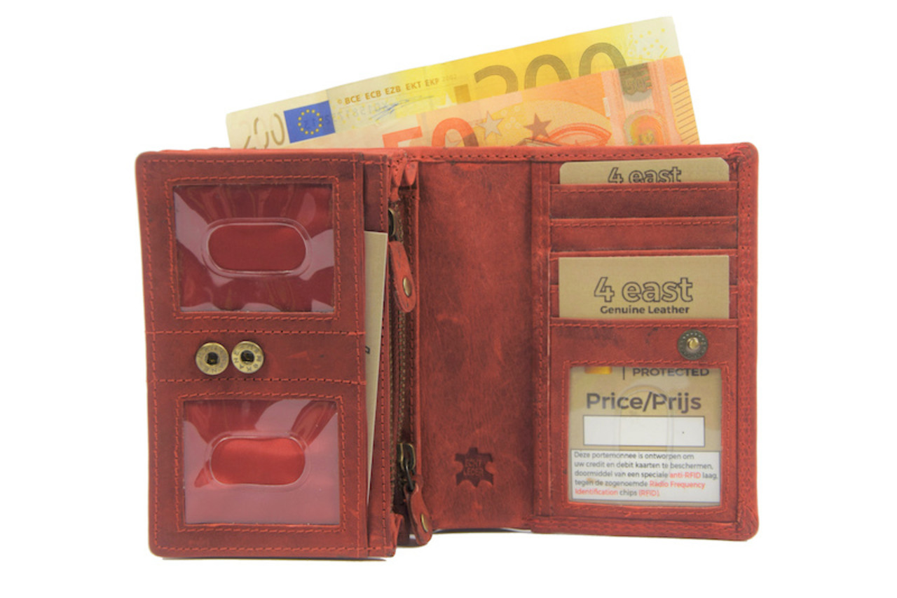 RFID Protected Anti skim Wallet Harmonica wallet leather - Discountershop.nl