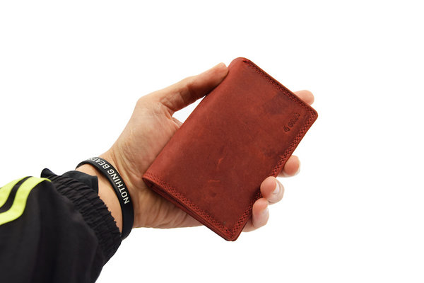 4 East Secure RFID Wallet | Buffalo leather | 10 Passes | Coin compartment | Red | RFID, Press studs | 12.5x8.5x3cm 4 East Secure RFID Wallet | Buffalo leather | 10 Passes | Coin compartment | Red | RFID, Press studs | 12.5x8.5x3cm