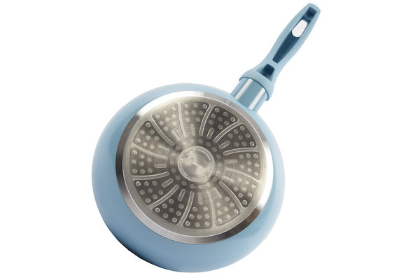 Discountershop Duurzame Anti-aanbak Koekenpan - Keramiek En Rvs - 24 cm - Licht Blauw Discountershop Duurzame Anti-aanbak Koekenpan - Keramiek En Rvs - 24 cm - Licht Blauw