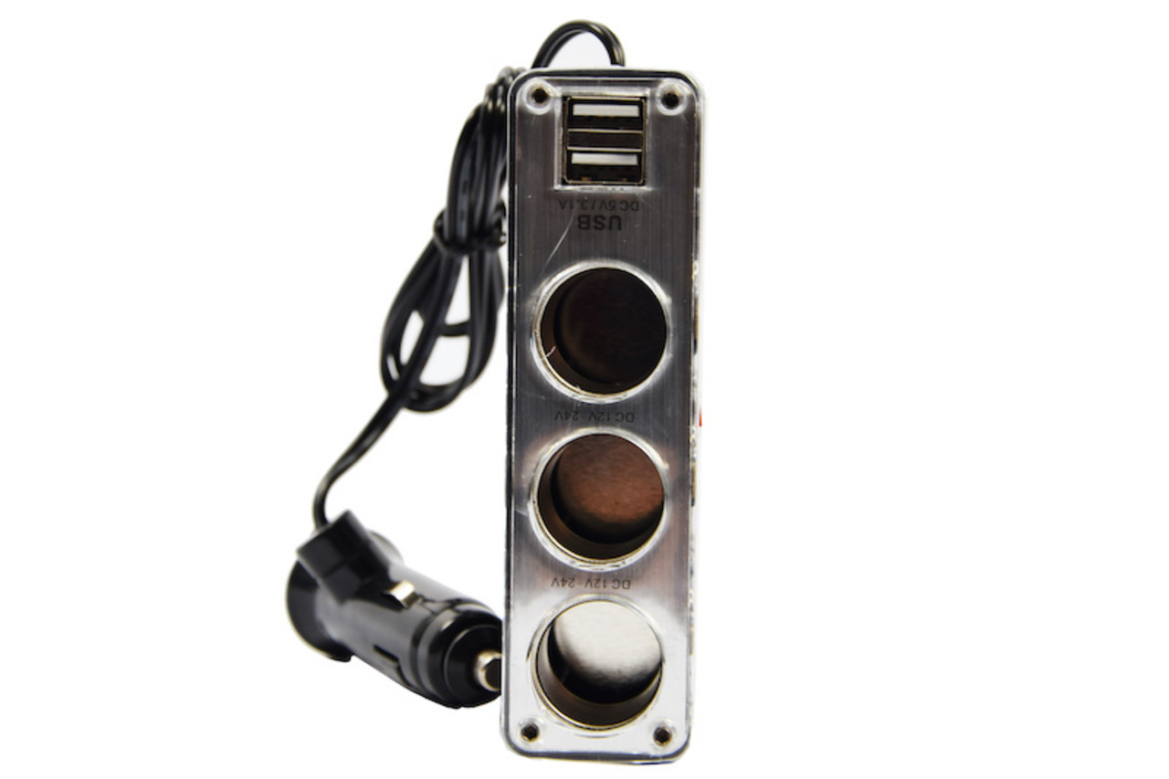 Merkloos car 12v splitter socket 3-way with 2 USB ports Black Merkloos car 12v splitter socket 3-way with 2 USB ports Black