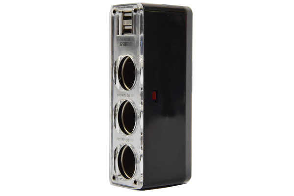 Merkloos car 12v splitter socket 3-way with 2 USB ports Black Merkloos car 12v splitter socket 3-way with 2 USB ports Black