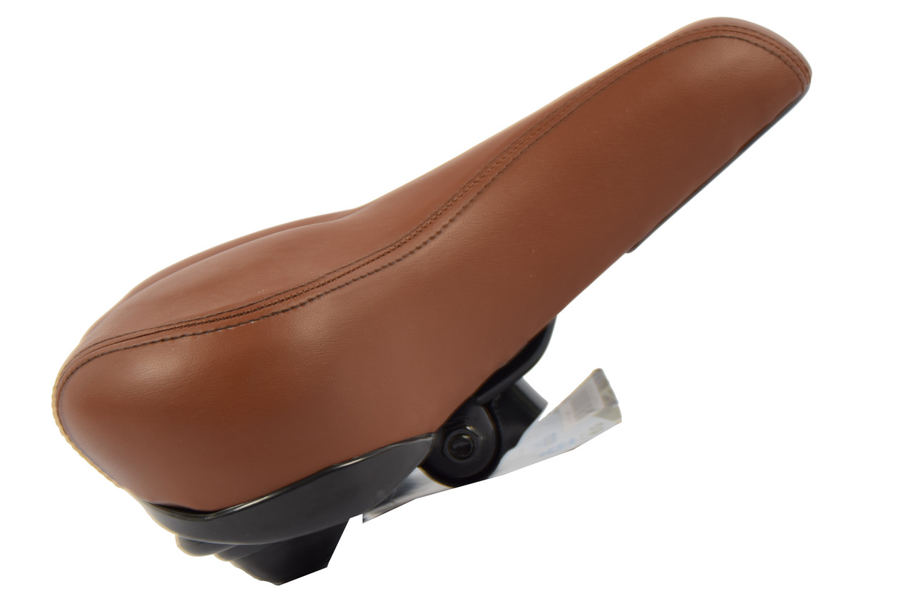 Discountershop Comfortable Brown Bicycle Seat - Plastic, Foam & Iron - With Cutout - 28.5X17 Cm - 556 g Discountershop Comfortable Brown Bicycle Seat - Plastic, Foam & Iron - With Cutout - 28.5X17 Cm - 556 g