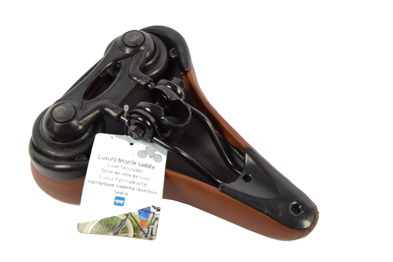 Discountershop Comfortabele Bruine Fietsstoel - Kunststof, Foam & Ijzer - Met Uitsparing - 28.5X17 Cm - 556 g Discountershop Comfortabele Bruine Fietsstoel - Kunststof, Foam & Ijzer - Met Uitsparing - 28.5X17 Cm - 556 g