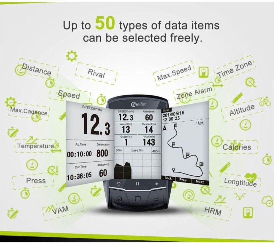 Meilan Fietscomputer Gps - Oplaadbaar - Zwart - Kunststof - 7.9Cm X 10.5Cm - 280G - 40 Uur Branduren Meilan Fietscomputer Gps - Oplaadbaar - Zwart - Kunststof - 7.9Cm X 10.5Cm - 280G - 40 Uur Branduren