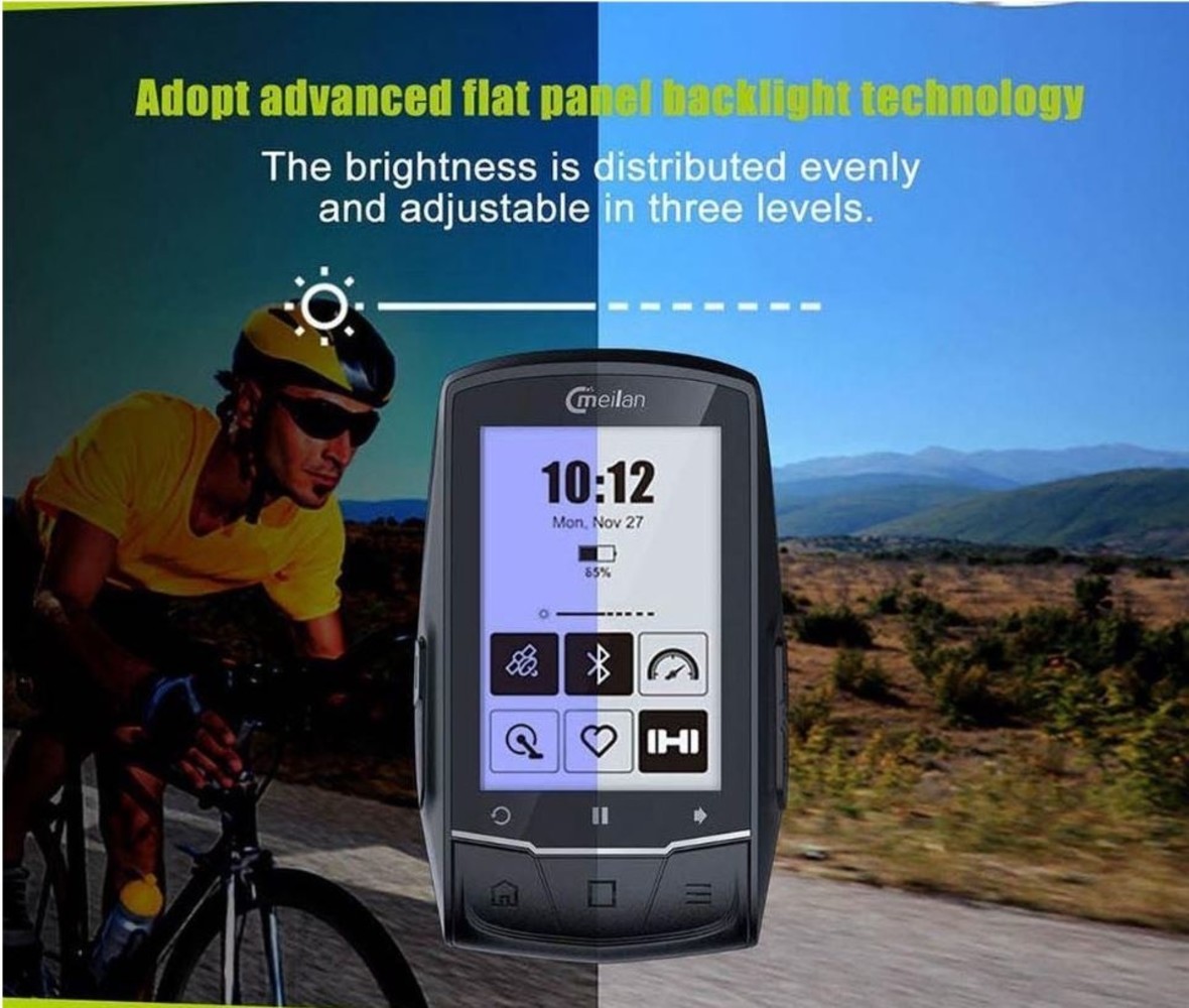 Meilan Gps Bike Computer - Rechargeable - Black - Plastic - 7.9Cm X 10.5Cm - 280G - 40 Hours Battery Life Meilan Gps Bike Computer - Rechargeable - Black - Plastic - 7.9Cm X 10.5Cm - 280G - 40 Hours Battery Life