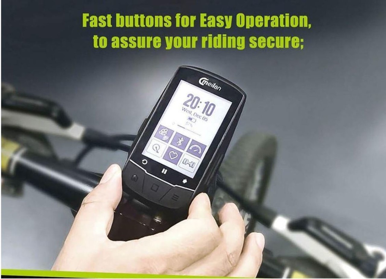 Meilan Gps Bike Computer - Rechargeable - Black - Plastic - 7.9Cm X 10.5Cm - 280G - 40 Hours Battery Life Meilan Gps Bike Computer - Rechargeable - Black - Plastic - 7.9Cm X 10.5Cm - 280G - 40 Hours Battery Life