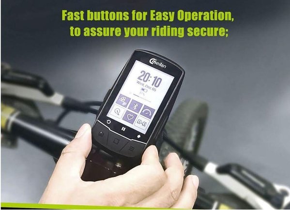 Meilan Gps Bike Computer - Rechargeable - Black - Plastic - 7.9Cm X 10.5Cm - 280G - 40 Hours Battery Life Meilan Gps Bike Computer - Rechargeable - Black - Plastic - 7.9Cm X 10.5Cm - 280G - 40 Hours Battery Life