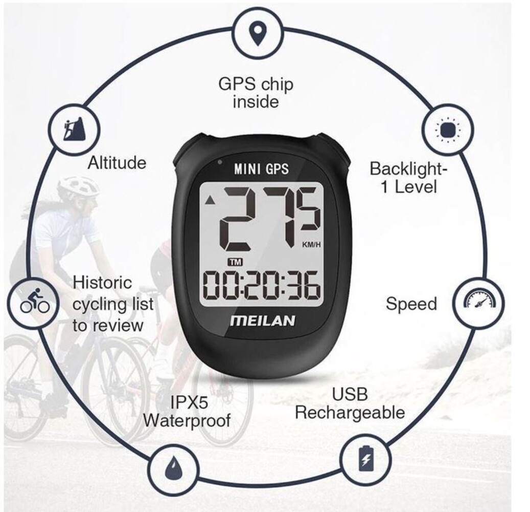 Merkloos Fietscomputer IPX6 - USB oplaadbaar - Fietscomputer 1.6 inch mono LCD - Zwart Merkloos Fietscomputer IPX6 - USB oplaadbaar - Fietscomputer 1.6 inch mono LCD - Zwart