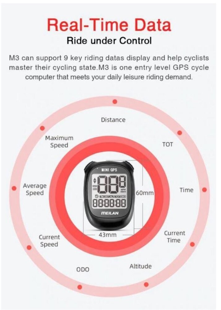 Merkloos Fietscomputer IPX6 - USB oplaadbaar - Fietscomputer 1.6 inch mono LCD - Zwart Merkloos Fietscomputer IPX6 - USB oplaadbaar - Fietscomputer 1.6 inch mono LCD - Zwart