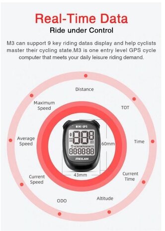 Merkloos Fietscomputer IPX6 - USB oplaadbaar - Fietscomputer 1.6 inch mono LCD - Zwart Merkloos Fietscomputer IPX6 - USB oplaadbaar - Fietscomputer 1.6 inch mono LCD - Zwart