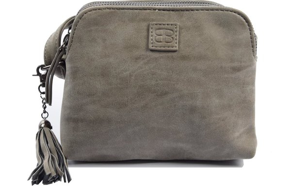Bicky Bernard  Bicky Bernard Shoulder bag Gray with 3 zippers - bag - bags - shoulder bag ladies - handbag - gray shoulder bag - shoulder bag girls -