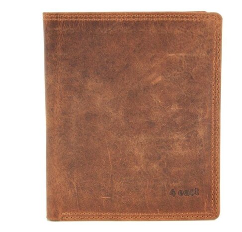4 East Genuine Leather Mens Wallet - Tan Leather Wallet with 14 Card Slots - Billfold Wallet with RFID