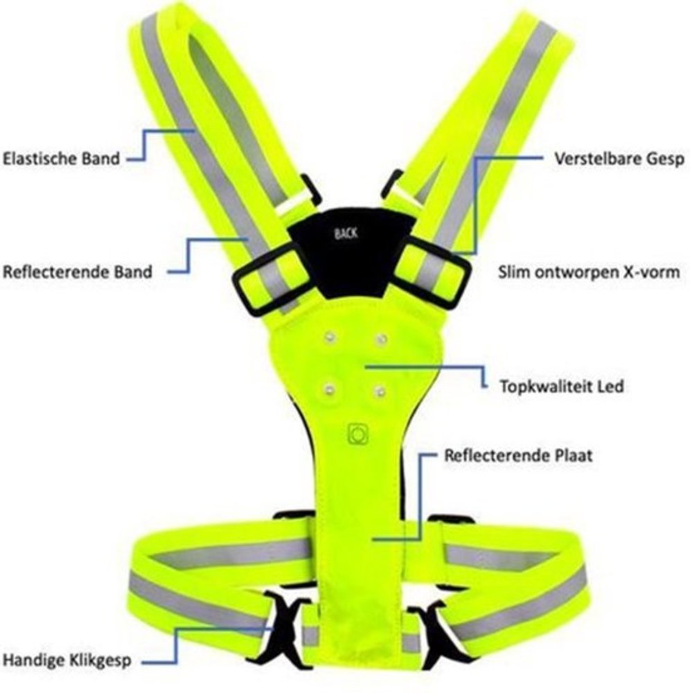 Discountershop Cheap Discountershop Reflective running vest - Running - Led Vest - Running accessory Discountershop Cheap Discountershop Reflective running vest - Running - Led Vest - Running accessory