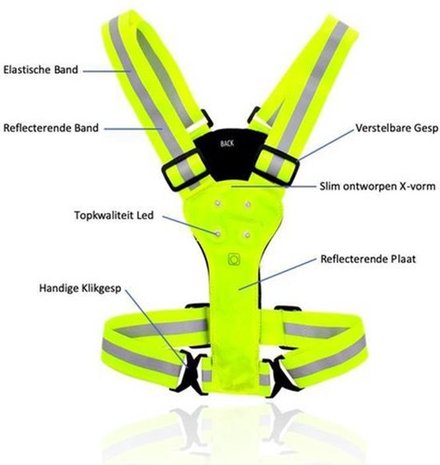 Discountershop Cheap Discountershop Reflective running vest - Running - Led Vest - Running accessory Discountershop Cheap Discountershop Reflective running vest - Running - Led Vest - Running accessory