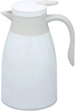 Discountershop Thermoskan 1 liter- isoleerkan - kan 1 liter - Thermos 1 liter - Wit