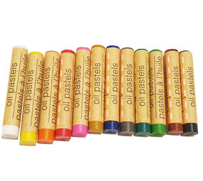 Merkloos Crafter's set 12 kleuren krijtjes pastels oliepastels