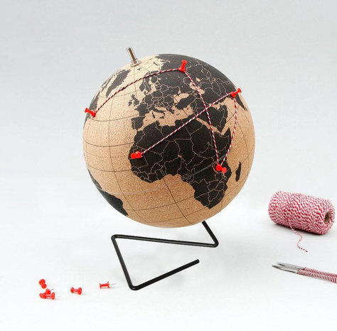 Merkloos Cork globe with metal stand - Diameter 15 cm - Cork globe with colored push pins - Rotatable globe Cork - Educational world map - Durable stainless steel base Easy to rotate - Keep track of the trips - Stylish decor Merkloos Cork globe with metal stand - Diameter 15 cm - Cork globe with colored push pins - Rotatable globe Cork - Educational world map - Durable stainless steel base Easy to rotate - Keep track of the trips - Stylish decor