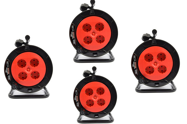 Discountershop 4 pieces - Cable box extension cable cable reel cable extension reel with 4 earthed sockets 15 meters - Cable reel - reel - reel 15 meters - cable reel 250 volts | 3000 watts Discountershop 4 pieces - Cable box extension cable cable reel cable extension reel with 4 earthed sockets 15 meters - Cable reel - reel - reel 15 meters - cable reel 250 volts | 3000 watts