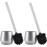 Discountershop 2 X Toilet Brush Stainless Steel - Toilet Brush Stainless Steel - Stainless Steel Toilet Brush in Holder - Toilet Brush Holder - Toilet Brush - Toilet Brush with Holder Freestanding - Brushed Stainless Steel Discountershop 2 X Toilet Brush Stainless Steel - Toilet Brush Stainless Steel - Stainless Steel Toilet Brush in Holder - Toilet Brush Holder - Toilet Brush - Toilet Brush with Holder Freestanding - Brushed Stainless Steel