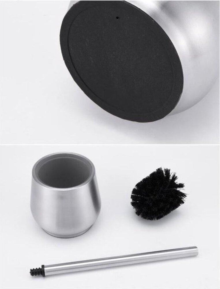 Discountershop 2 X Toilet Brush Stainless Steel - Toilet Brush Stainless Steel - Stainless Steel Toilet Brush in Holder - Toilet Brush Holder - Toilet Brush - Toilet Brush with Holder Freestanding - Brushed Stainless Steel Discountershop 2 X Toilet Brush Stainless Steel - Toilet Brush Stainless Steel - Stainless Steel Toilet Brush in Holder - Toilet Brush Holder - Toilet Brush - Toilet Brush with Holder Freestanding - Brushed Stainless Steel