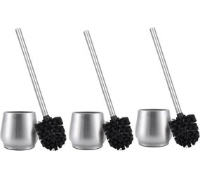 Discountershop 3 X Toilet Brush Stainless Steel - Toilet Brush Stainless Steel - Stainless Steel Toilet Brush in Holder - Toilet Brush Holder - Toilet Brush - Toilet Brush with Holder Freestanding - Brushed Stainless Steel Discountershop 3 X Toilet Brush Stainless Steel - Toilet Brush Stainless Steel - Stainless Steel Toilet Brush in Holder - Toilet Brush Holder - Toilet Brush - Toilet Brush with Holder Freestanding - Brushed Stainless Steel