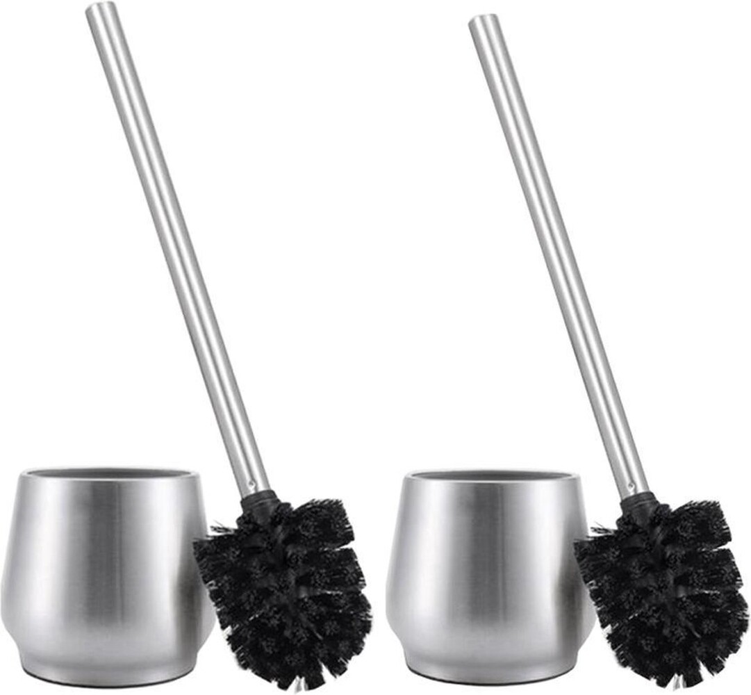 Discountershop 3 X Toilet Brush Stainless Steel - Toilet Brush Stainless Steel - Stainless Steel Toilet Brush in Holder - Toilet Brush Holder - Toilet Brush - Toilet Brush with Holder Freestanding - Brushed Stainless Steel Discountershop 3 X Toilet Brush Stainless Steel - Toilet Brush Stainless Steel - Stainless Steel Toilet Brush in Holder - Toilet Brush Holder - Toilet Brush - Toilet Brush with Holder Freestanding - Brushed Stainless Steel