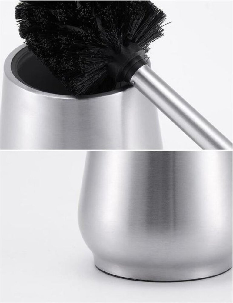 Discountershop 3 X Toilet Brush Stainless Steel - Toilet Brush Stainless Steel - Stainless Steel Toilet Brush in Holder - Toilet Brush Holder - Toilet Brush - Toilet Brush with Holder Freestanding - Brushed Stainless Steel Discountershop 3 X Toilet Brush Stainless Steel - Toilet Brush Stainless Steel - Stainless Steel Toilet Brush in Holder - Toilet Brush Holder - Toilet Brush - Toilet Brush with Holder Freestanding - Brushed Stainless Steel