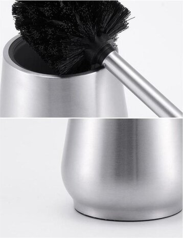 Discountershop 3 X Toilet Brush Stainless Steel - Toilet Brush Stainless Steel - Stainless Steel Toilet Brush in Holder - Toilet Brush Holder - Toilet Brush - Toilet Brush with Holder Freestanding - Brushed Stainless Steel Discountershop 3 X Toilet Brush Stainless Steel - Toilet Brush Stainless Steel - Stainless Steel Toilet Brush in Holder - Toilet Brush Holder - Toilet Brush - Toilet Brush with Holder Freestanding - Brushed Stainless Steel