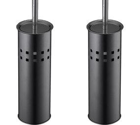 Discountershop 2 Stuks Toiletborstel RVS - Wcborstel Rvs - RVS Toiletborstel in houder - Toiletborstelhouder - Wc borstel - Toiletborstel zwart Discountershop 2 Stuks Toiletborstel RVS - Wcborstel Rvs - RVS Toiletborstel in houder - Toiletborstelhouder - Wc borstel - Toiletborstel zwart