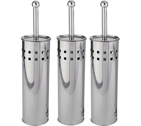 Discountershop 3 Stuks Toiletborstel RVS - Wcborstel Rvs - RVS Toiletborstel in houder - Toiletborstelhouder - Wc borstel - Toiletborstel - Zilver - RVS Discountershop 3 Stuks Toiletborstel RVS - Wcborstel Rvs - RVS Toiletborstel in houder - Toiletborstelhouder - Wc borstel - Toiletborstel - Zilver - RVS
