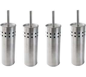 Merkloos 4 Stuks Toiletborstel RVS- geborsteld RVS - Wcborstel Rvs - RVS Toiletborstel in houder - Toiletborstelhouder - Wc borstel - Toiletborstel - Zilver - RVS Merkloos 4 Stuks Toiletborstel RVS- geborsteld RVS - Wcborstel Rvs - RVS Toiletborstel in houder - Toiletborstelhouder - Wc borstel - Toiletborstel - Zilver - RVS