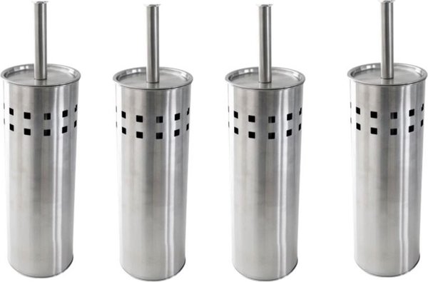 Merkloos 4 Pieces Toilet brush stainless steel - brushed stainless steel - Toilet brush Stainless steel - Stainless steel Toilet brush in holder - Toilet brush holder - Toilet brush - Toilet brush - Silver - Stainless steel Merkloos 4 Pieces Toilet brush stainless steel - brushed stainless steel - Toilet brush Stainless steel - Stainless steel Toilet brush in holder - Toilet brush holder - Toilet brush - Toilet brush - Silver - Stainless steel