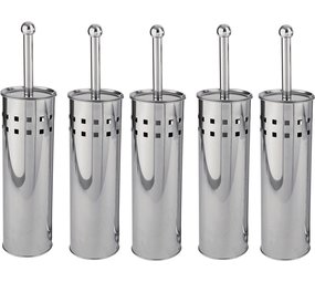 Discountershop 5 Pieces Toilet Brush Stainless Steel - Toilet Brush Stainless Steel - Stainless Steel Toilet Brush in Holder - Toilet Brush Holder - Toilet Brush - Toilet Brush - Silver - Stainless Steel Discountershop 5 Pieces Toilet Brush Stainless Steel - Toilet Brush Stainless Steel - Stainless Steel Toilet Brush in Holder - Toilet Brush Holder - Toilet Brush - Toilet Brush - Silver - Stainless Steel