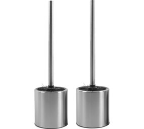 Discountershop 2 X Toiletborstel RVS - Wc-borstel Rvs - RVS Toiletborstel in houder - Toiletborstelhouder - Wcborstel - Toiletborstel met houder vrijstaand - RVS geborsteld Discountershop 2 X Toiletborstel RVS - Wc-borstel Rvs - RVS Toiletborstel in houder - Toiletborstelhouder - Wcborstel - Toiletborstel met houder vrijstaand - RVS geborsteld
