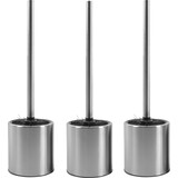 Discountershop 3 X Toilet Brush Stainless Steel - Toilet Brush Stainless Steel - Stainless Steel Toilet Brush in Holder - Toilet Brush Holder - Toilet Brush - Toilet Brush with Holder Freestanding - Brushed Stainless Steel Discountershop 3 X Toilet Brush Stainless Steel - Toilet Brush Stainless Steel - Stainless Steel Toilet Brush in Holder - Toilet Brush Holder - Toilet Brush - Toilet Brush with Holder Freestanding - Brushed Stainless Steel