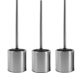 Discountershop 3 X Toiletborstel RVS - Wc-borstel Rvs - RVS Toiletborstel in houder - Toiletborstelhouder - Wcborstel - Toiletborstel met houder vrijstaand - RVS geborsteld Discountershop 3 X Toiletborstel RVS - Wc-borstel Rvs - RVS Toiletborstel in houder - Toiletborstelhouder - Wcborstel - Toiletborstel met houder vrijstaand - RVS geborsteld