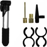 Discountershop Fietspomp - Mini fietspomp - Reserve fietspomp voor onderweg - Zwart Zilver - Fietsventiel verschillend - Adapter set fietsventiel 3 stuks Discountershop Fietspomp - Mini fietspomp - Reserve fietspomp voor onderweg - Zwart Zilver - Fietsventiel verschillend - Adapter set fietsventiel 3 stuks