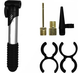 Discountershop Bicycle pump - Mini bicycle pump - Spare bicycle pump for on the road - Black Silver - Bicycle valve different - Adapter set bicycle valve 3 pieces Discountershop Bicycle pump - Mini bicycle pump - Spare bicycle pump for on the road - Black Silver - Bicycle valve different - Adapter set bicycle valve 3 pieces