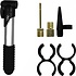 Fietspomp - Mini fietspomp - Reserve fietspomp voor onderweg - Zwart Zilver - Fietsventiel verschillend - Adapter set fietsventiel 3 stuks Fietspomp - Mini fietspomp - Reserve fietspomp voor onderweg - Zwart Zilver - Fietsventiel verschillend - Adapter set fietsventiel 3 stuks
