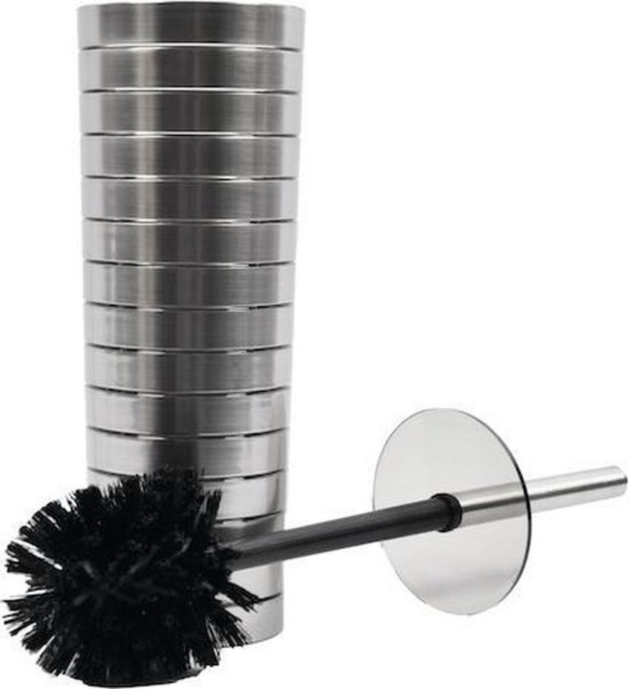Discountershop 2 x Toilet brush - Plastic toilet brush - Stainless steel look toilet brush - Toilet brush holder 37x10cm Brush Holder with WC Brush Toilet Brush in Round Holder Discountershop 2 x Toilet brush - Plastic toilet brush - Stainless steel look toilet brush - Toilet brush holder 37x10cm Brush Holder with WC Brush Toilet Brush in Round Holder
