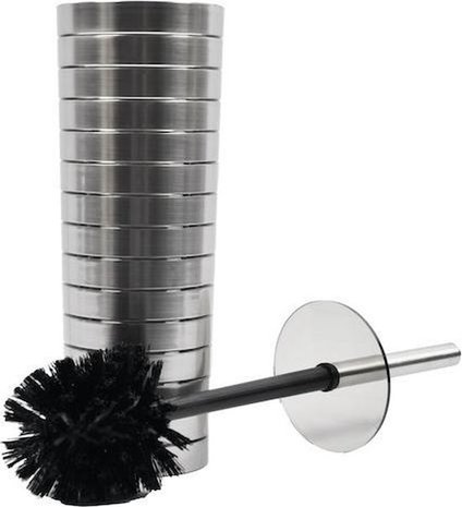 Discountershop 2 x Toilet brush - Plastic toilet brush - Stainless steel look toilet brush - Toilet brush holder 37x10cm Brush Holder with WC Brush Toilet Brush in Round Holder Discountershop 2 x Toilet brush - Plastic toilet brush - Stainless steel look toilet brush - Toilet brush holder 37x10cm Brush Holder with WC Brush Toilet Brush in Round Holder