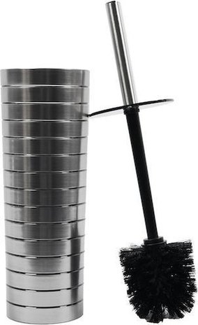 Discountershop 2 x Toilet brush - Plastic toilet brush - Stainless steel look toilet brush - Toilet brush holder 37x10cm Brush Holder with WC Brush Toilet Brush in Round Holder Discountershop 2 x Toilet brush - Plastic toilet brush - Stainless steel look toilet brush - Toilet brush holder 37x10cm Brush Holder with WC Brush Toilet Brush in Round Holder