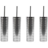 Discountershop 4 Stuks Toiletborstel - Plastic toiletborstel - RVS look toiletborstel- Toiletborstelhoud 37x10cm Borstel Houder met WC Borstel Toilet Borstel in Ronde Houder Discountershop 4 Stuks Toiletborstel - Plastic toiletborstel - RVS look toiletborstel- Toiletborstelhoud 37x10cm Borstel Houder met WC Borstel Toilet Borstel in Ronde Houder