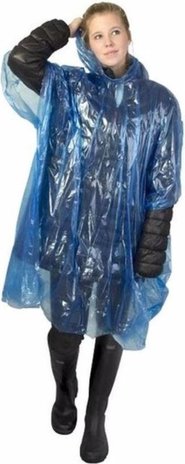 Merkloos Disposable rain poncho transparent/blue for adults |unisex | Raincoat hood | Lightweight |Rain | disposable poncho Merkloos Disposable rain poncho transparent/blue for adults |unisex | Raincoat hood | Lightweight |Rain | disposable poncho