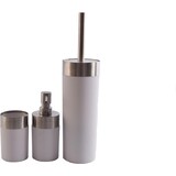 Merkloos Badkameraccessoires Luxe Badkamerset |badkameraccessoires | rvs mat Wit |3 delig | zeeppompje | zeepdispenser | beker | tandenborstelhouder | toiletborstel met houder Merkloos Badkameraccessoires Luxe Badkamerset |badkameraccessoires | rvs mat Wit |3 delig | zeeppompje | zeepdispenser | beker | tandenborstelhouder | toiletborstel met houder