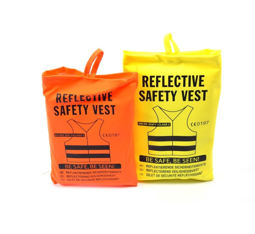 2x veiligheidsvest in mooi zak oranje/geel| Veilig safety | Veiligheidshesje | Bouw | Verkeer | veiligheidsvest voor vei