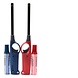 Merkloos Gas Lighter Set with Refills - 2 Refillable Butane Lighters with Child Lock, Fuel Indicator and Flame Adjustment - Red and Blue