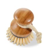 Merkloos Afwasborstel van bamboe met stevige kunststofborstels, veelzijdige reinigingsborstel voor wastafels, pannen, borden en bestek, ook geschikt als groenteborstel