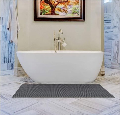 Merkloos Bath Mat - Soft Foam Mat - Bath Runner - Non-slip - Grey, 56cm x 90cm Underlay For Kitchen, Bathroom, Hall, Sauna Or Terrace Merkloos Bath Mat - Soft Foam Mat - Bath Runner - Non-slip - Grey, 56cm x 90cm Underlay For Kitchen, Bathroom, Hall, Sauna Or Terrace